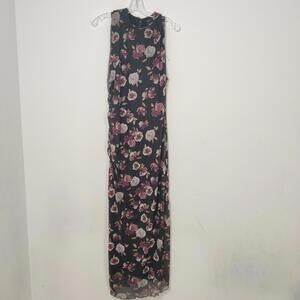 Forever 21 Black Floral Sleeveless Maxi Dress Boho Chic Summer Staple Bodycon